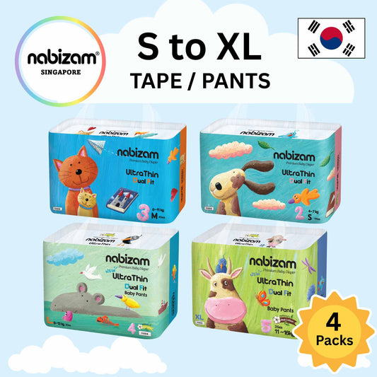 [4 Packs] UltraThin DualFit Summer Diaper Pants (S-XL)