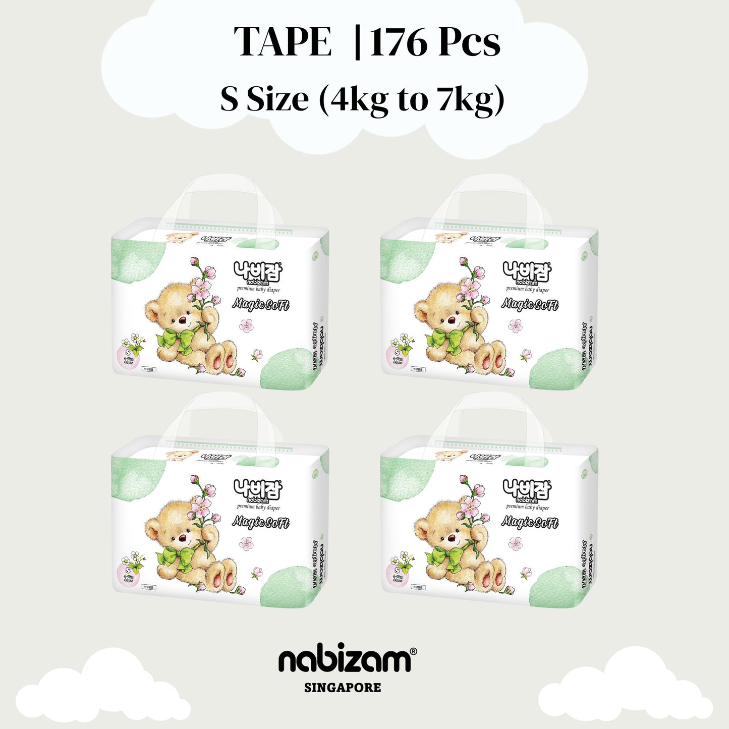 [4 Packs] Magic Soft Diaper TAPE / PANTS (S-XL)