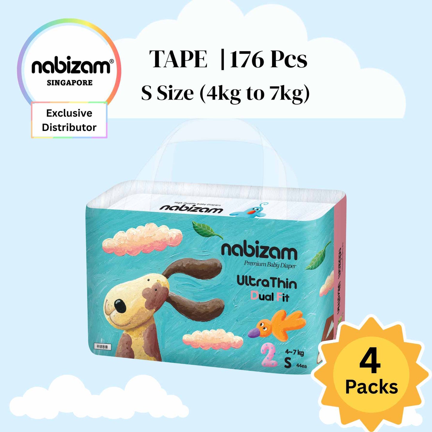 [4 Packs] UltraThin DualFit Summer Diaper Pants (S-XL)