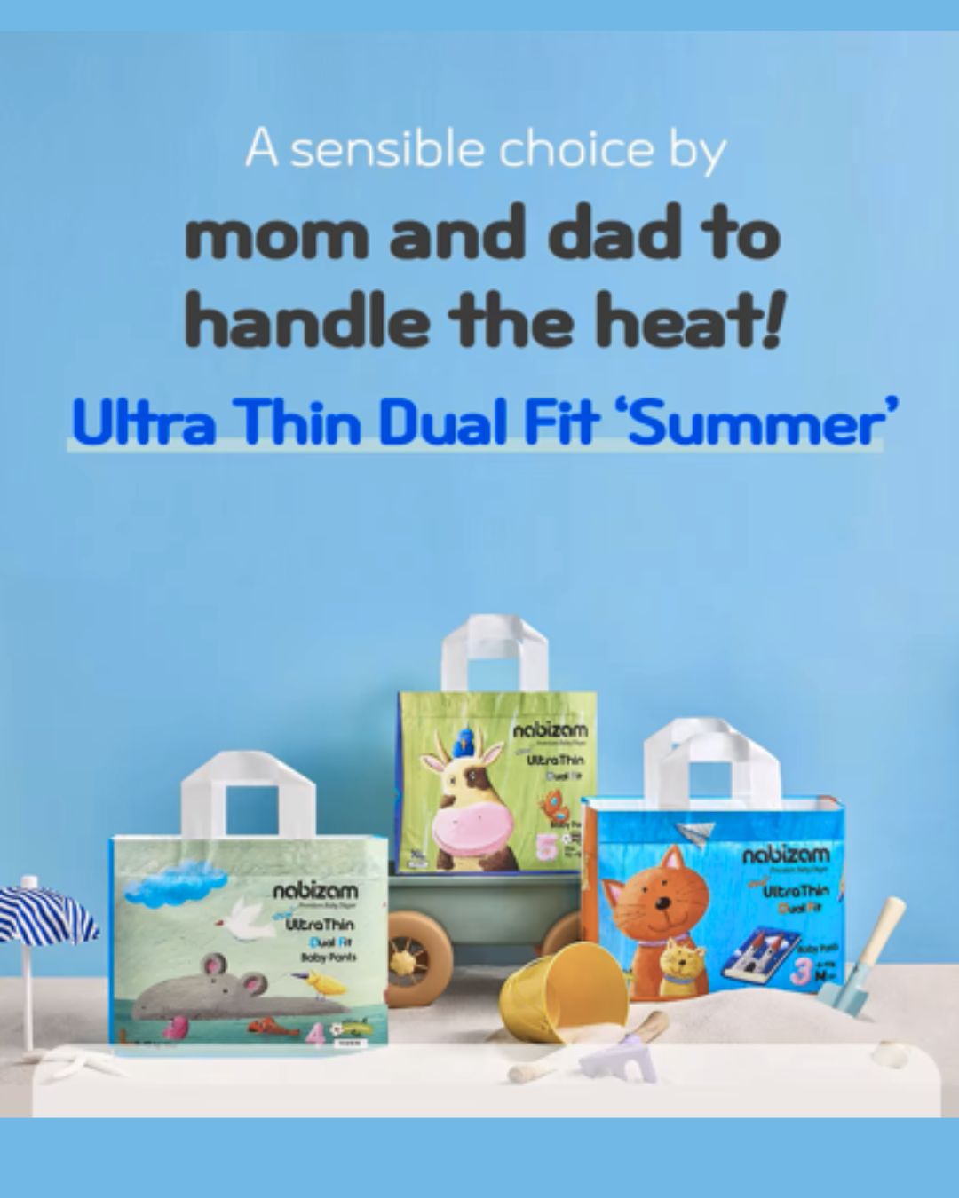 [1 Pack] UltraThin DualFit Summer Diaper Tape / Pants (S to XL