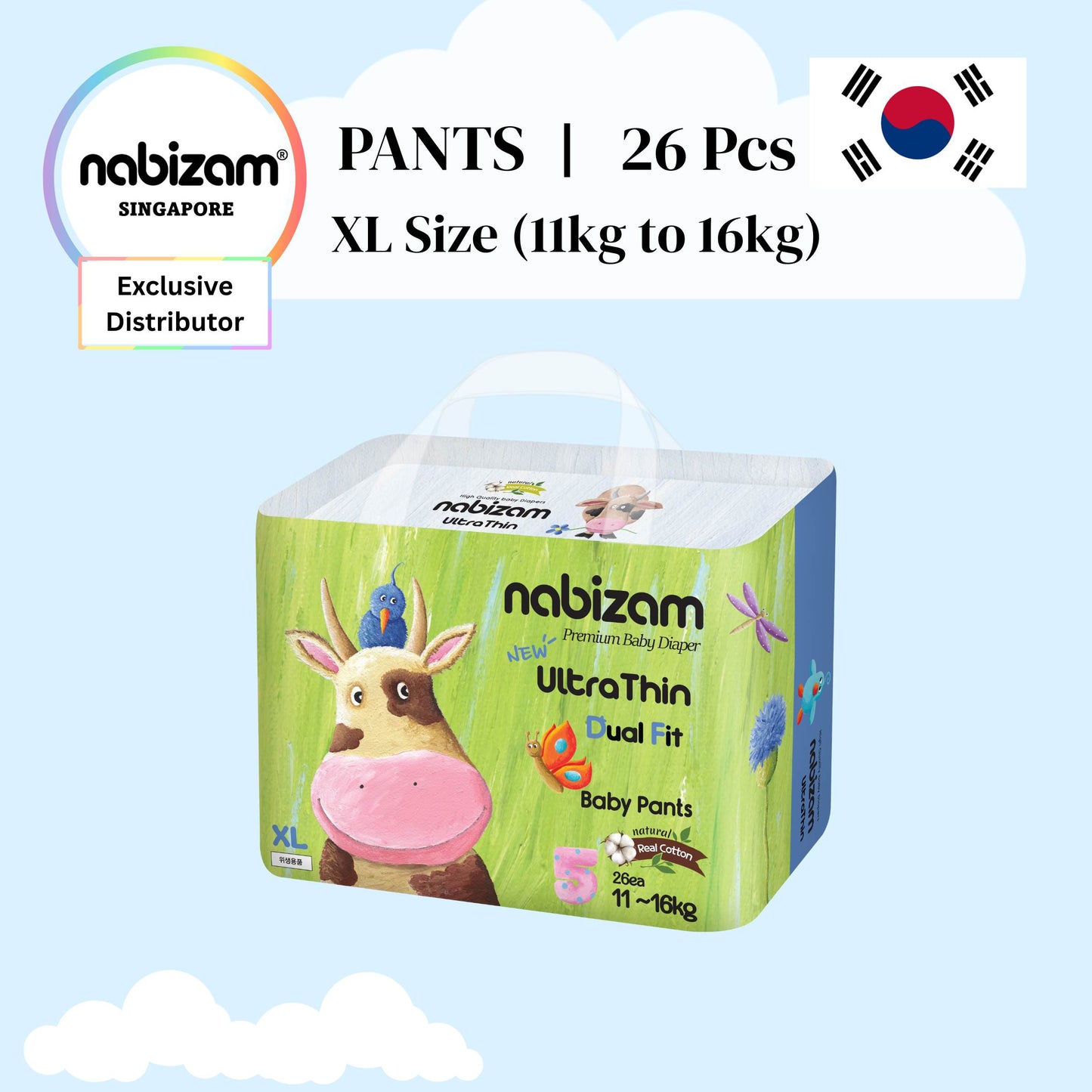 [1 Pack] UltraThin DualFit Summer Diaper Tape / Pants (S to XL