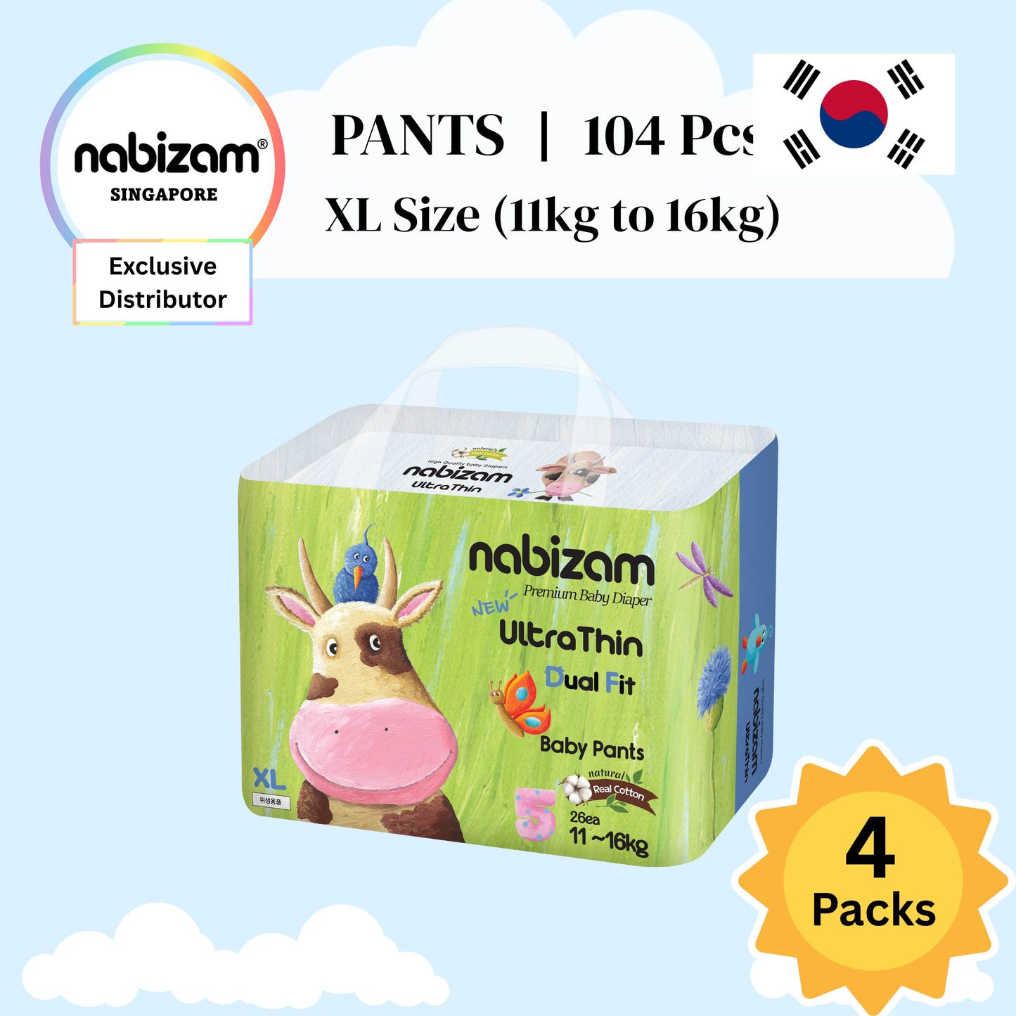 PRE ORDER - [4 Packs] NABIZAM XL PANTS