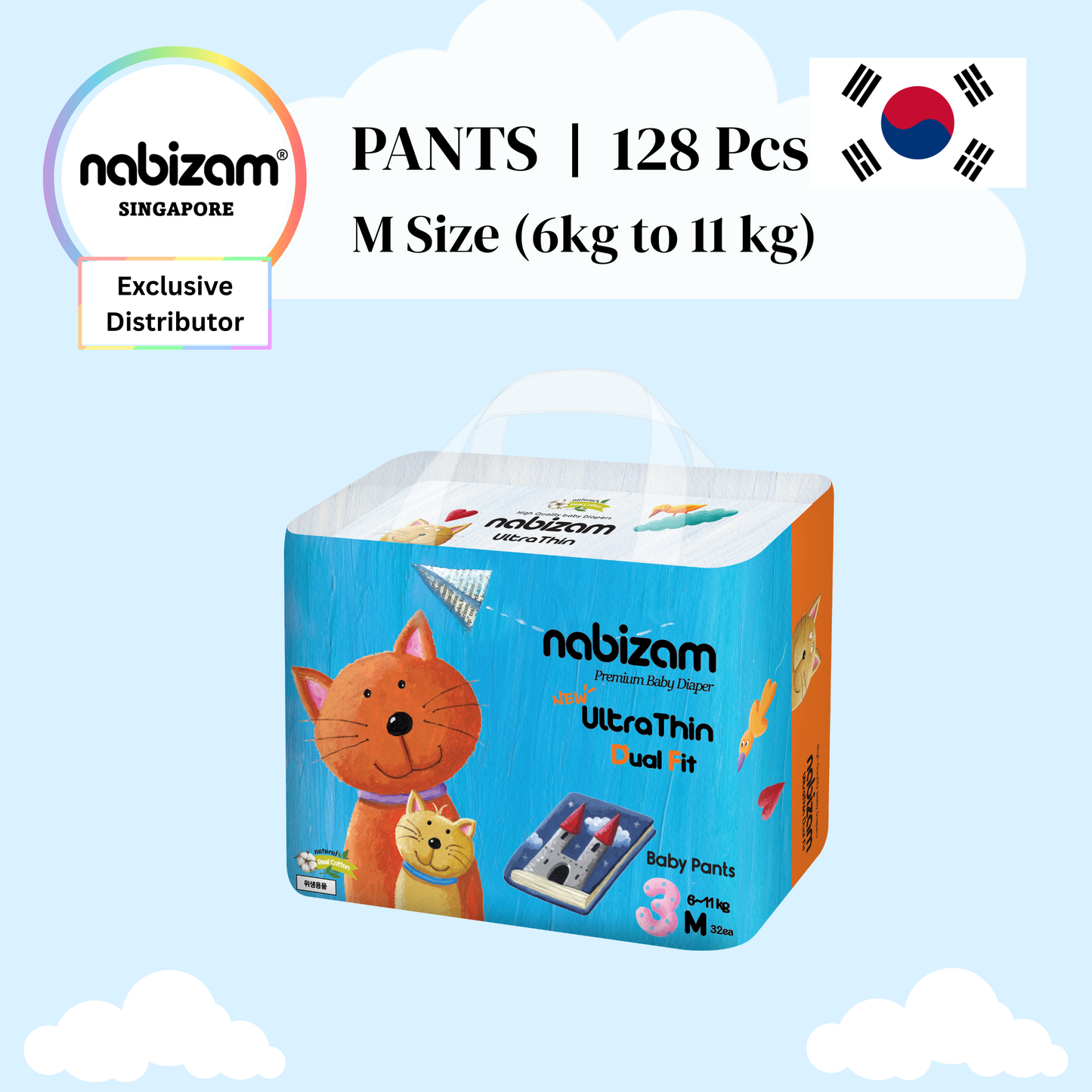 [4 Packs] UltraThin DualFit Summer Diaper Pants (S-XL)